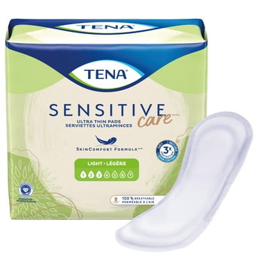 Tena Sensitive Care Ultra Thin Light Incontinence Pads, Regular, 30 Ct