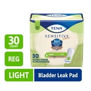 TENA Sensitive Care Ultra Thin Light Incontinence Pads, Regular, 30 Count