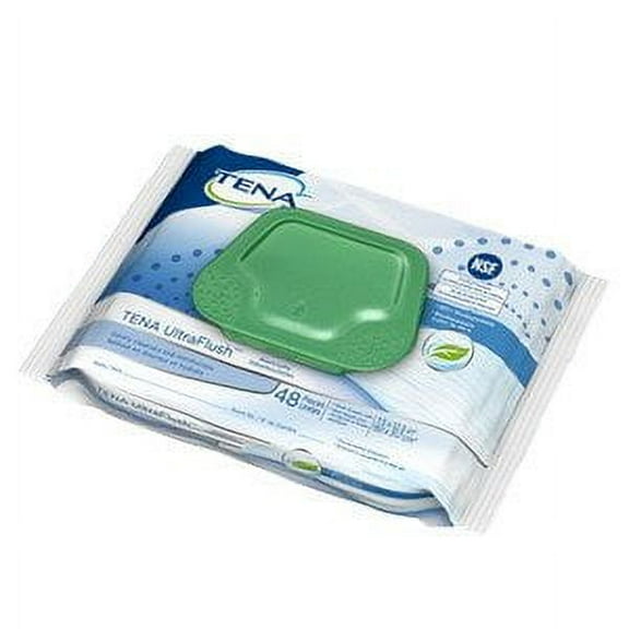 Tena Ultra Flush Washcloth 7.5'' x 12.5'' 384 Count (8 Packs of 48)
