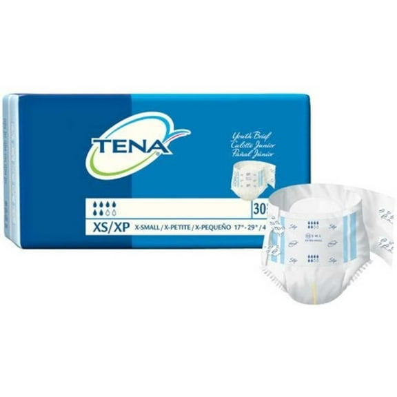 Tena Youth Incontinence Briefs Tab Closure Moderate X-Small 17" to 29" Case of 90