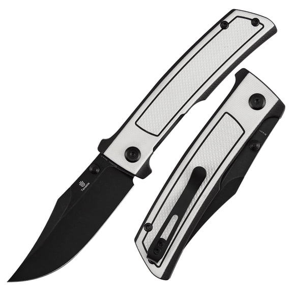 Tenable Bison Folding Knife 3.24'' Blackwash Nitro V Blade G10,with Frag Pattern Handle,B2108A1