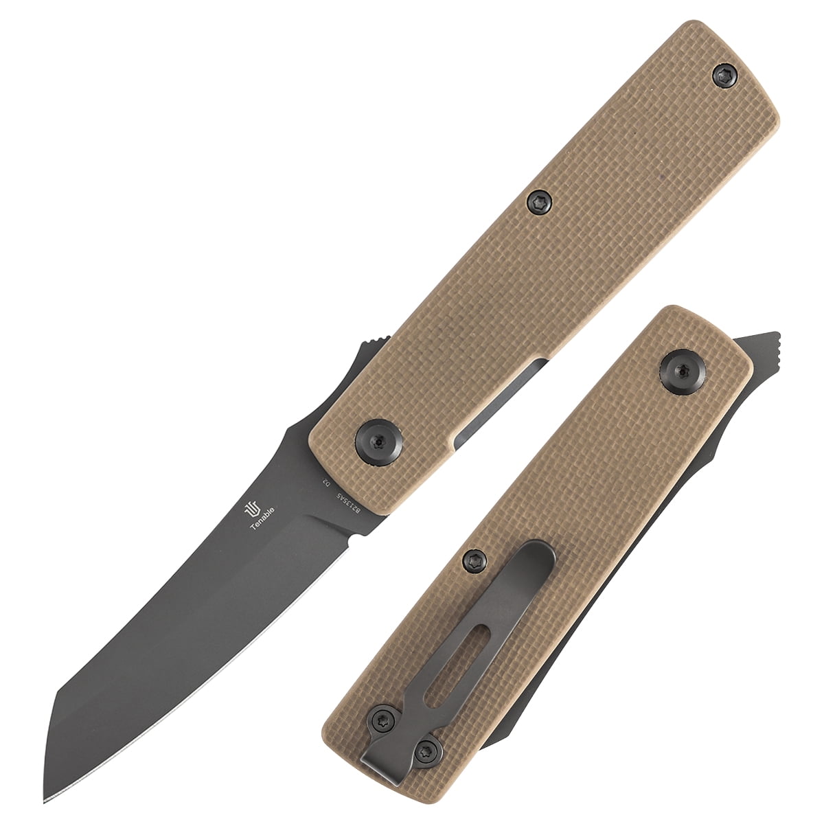 Tenable Higonokami Folding Pocket Knife,3.02'' Gray Coating D2 Blade,Light Sand G10 Handle,B2135A5