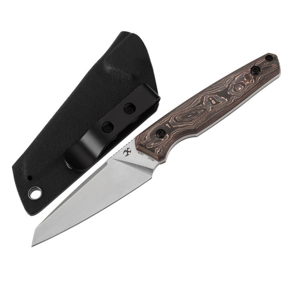 Tenable Parr Fixed Blade Knife,2.87" Rose Gold Coated 14C28N Blade,Black G10 Handle,Jonathan Styles,G011B2,With Sheath