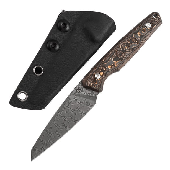 Tenable Parr Fixed Blade Knife,2.87'' Stonewashed 14C28N Blade,Green Micarta Handle,Jonathan Styles,G011B5,With Sheath
