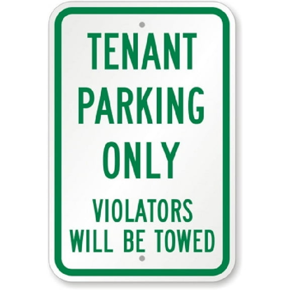 Tenant Parking Only Metal Sign Weatherproof Size: 16 x 12 Inch
