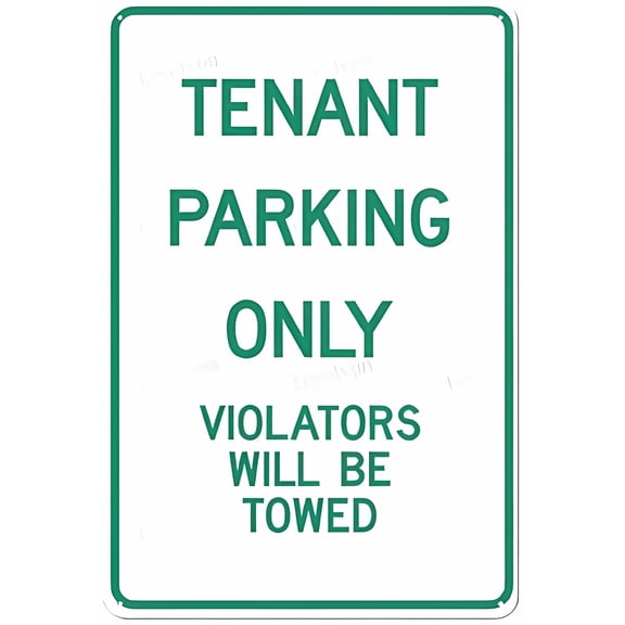 Tenant Parking Only Sign - 8"x12" Aluminum Metal Sign, Fade Resistant, Violators Will Be Towed Warning, Apartment Business Alert