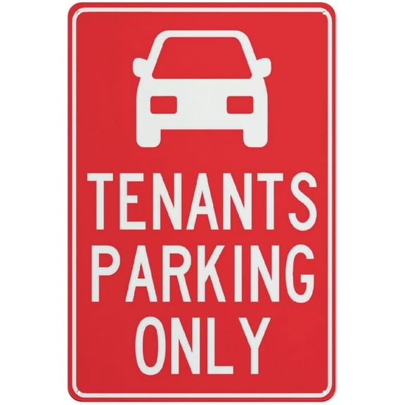Tenants Parking Only Sign 8"x12" Rust Free Aluminum UV Protected Waterproof Weatherproof Fade Resistant, 4 Pre-Drilled Holes, Tenant Parking Marker