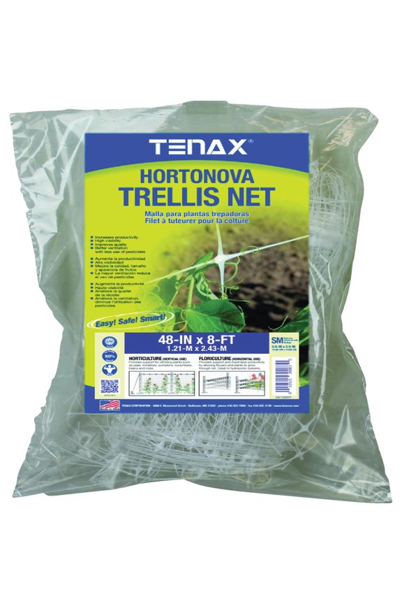 100522963 Hortonova SM Plant Trellis Net, 48" x 8', White