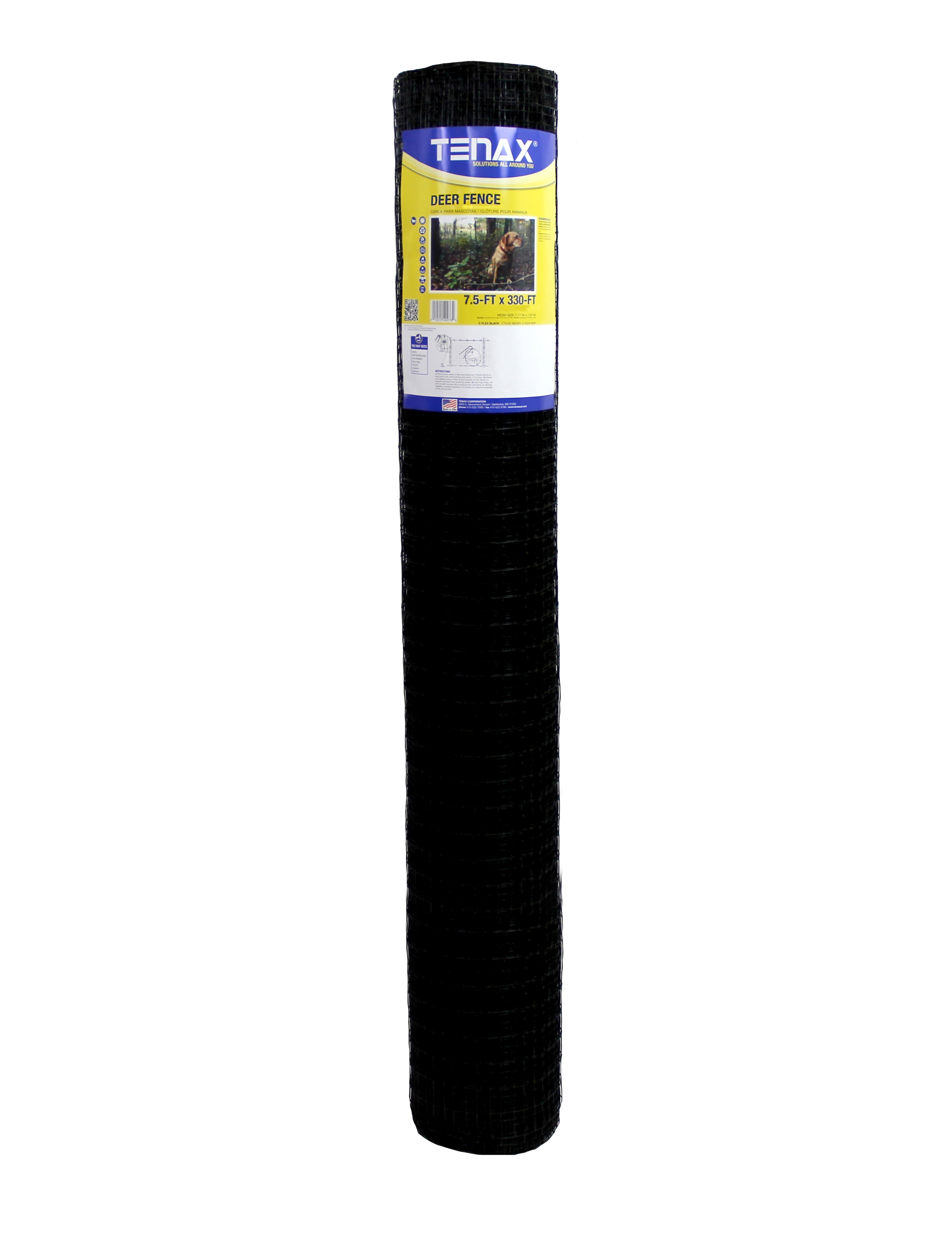 Tenax C-Flex 7.5 ft. H X 100 ft. L Polypropylene Deer Fence Black Tenax C-Flex 7.5 ft. H X 100 ft. L Polypropylene Deer Fence Black