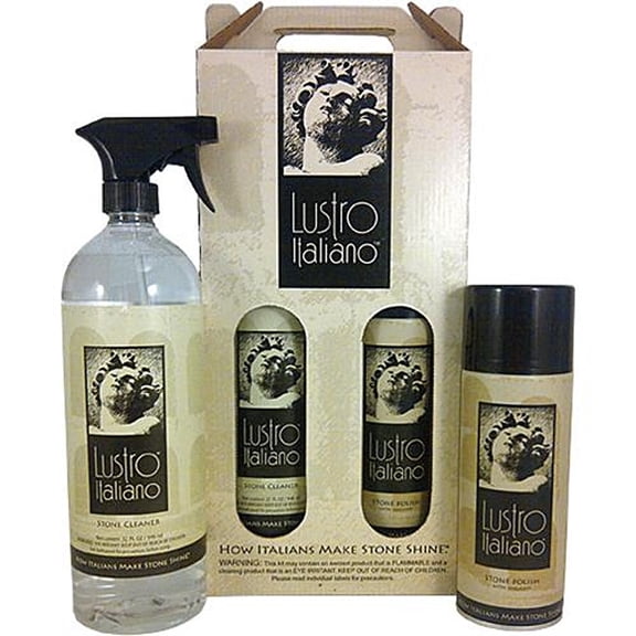 Tenax Lustro Italiano Stone Care Kit  Granite  Marble Cleaner with Polish  Sealant, 2-Piece Set