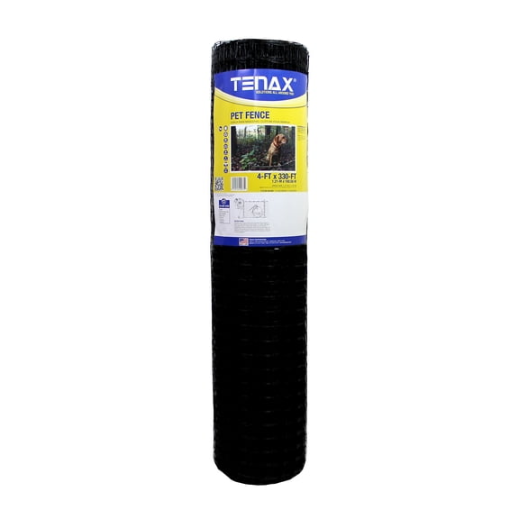 Tenax Plastic Poultry Fence Lightweight Garden Net, 4' x 50' Roll, Black