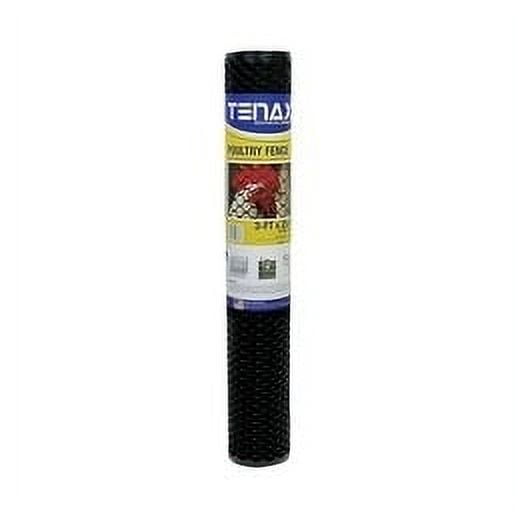 Tenax Poultry Fence, 25-ft x 3-ft, Black, Extruded Mesh Rolled Fencing 