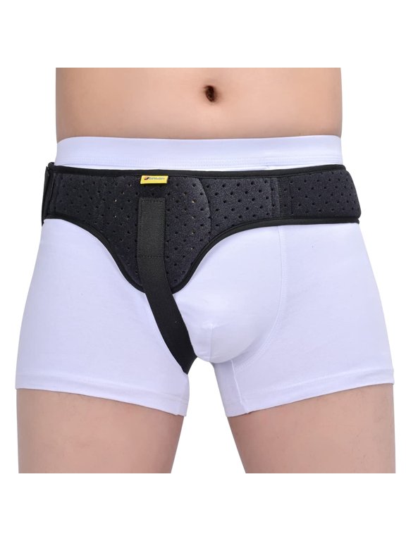 Inguinal Hernia Belt Truss for Men and Women Left or Right Side Support with Compression Pads