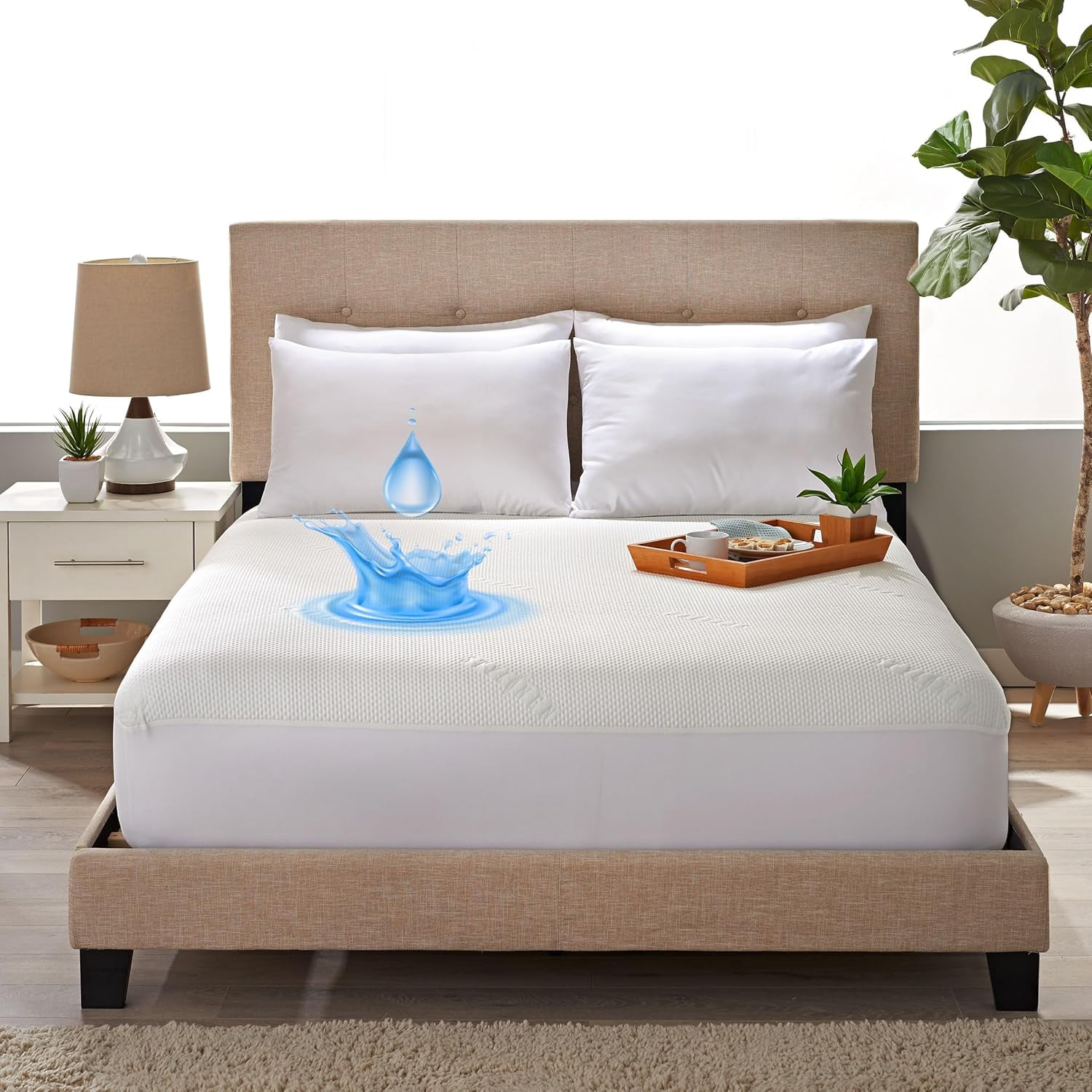 SIJO Eucalyptus Mattress Protector - King Size, 16" Deep Pocket, Waterproof & Cooling - Award-Winning Mattress Cover