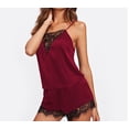 thumbnail image 1 of Tencel Modal Lace Pajama Set for Women, Sleeveless Top .Wide-Leg Shorts, Cooling Sleepwear for Home & Vacation, 1 of 8