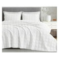 thumbnail image 1 of Tencel Modal Quilt Set Queen White - Lightweight Soft Bedspread, All Season Quilted Bedding, Square Stitch Detail, 1 of 9