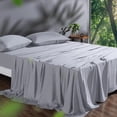 thumbnail image 1 of Tencel Sheet Set  Size,  Eucalyptus Lyocell, Breathable & Cooling , Deep Pocket Up to 15 Inch, Silky Soft, Ideal for  s - 3 count (, Light Grey), 1 of 6