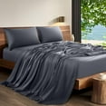 thumbnail image 1 of Tencel Sheets, 100% Eucalyptus Lyocel Sheet Set, Soft Breathable & Cooling Sheets for Hot Sleepers, Silk Smooth Bed Sheets, 16" Deep Pocket - 4 Piece(Dark Grey,King), 1 of 15