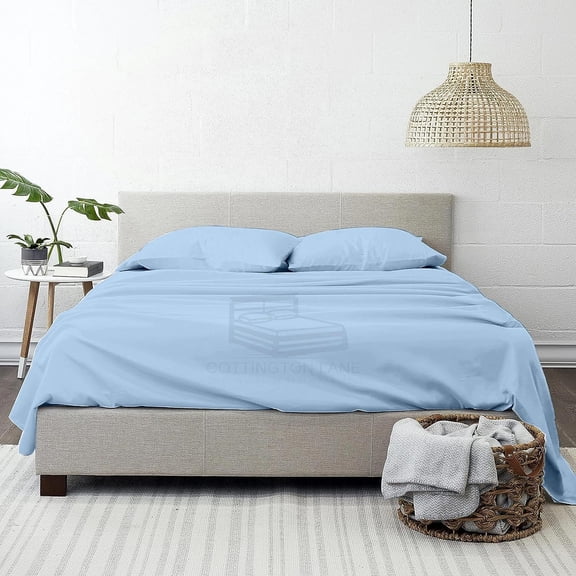 Tencel Sheets California King-100% Eucalyptus Tencel Lyocell Sheets Sets-All-Season Eucalyptus Sheets-4PC Calking Size Tencel Sheets-Supersoft-Moisture Wicking-Temperature Regulating-Light Blue