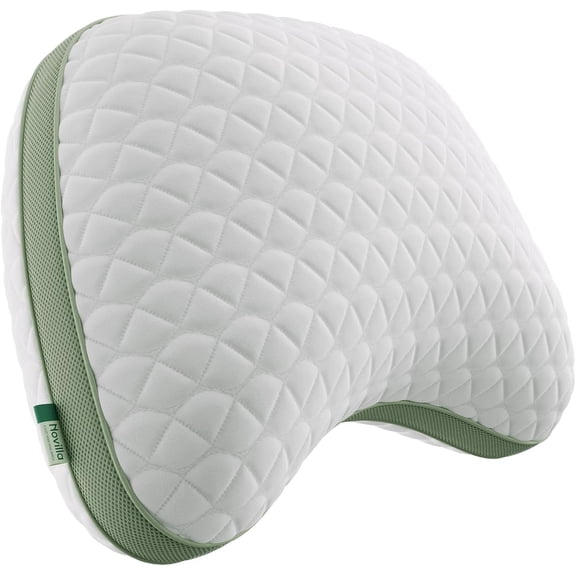 Tencel Side Sleeper Pillow with Curved Crescent Design, Adjustable Shredded Memory Foam, Silk-Like Cover, Queen Size Bestseling