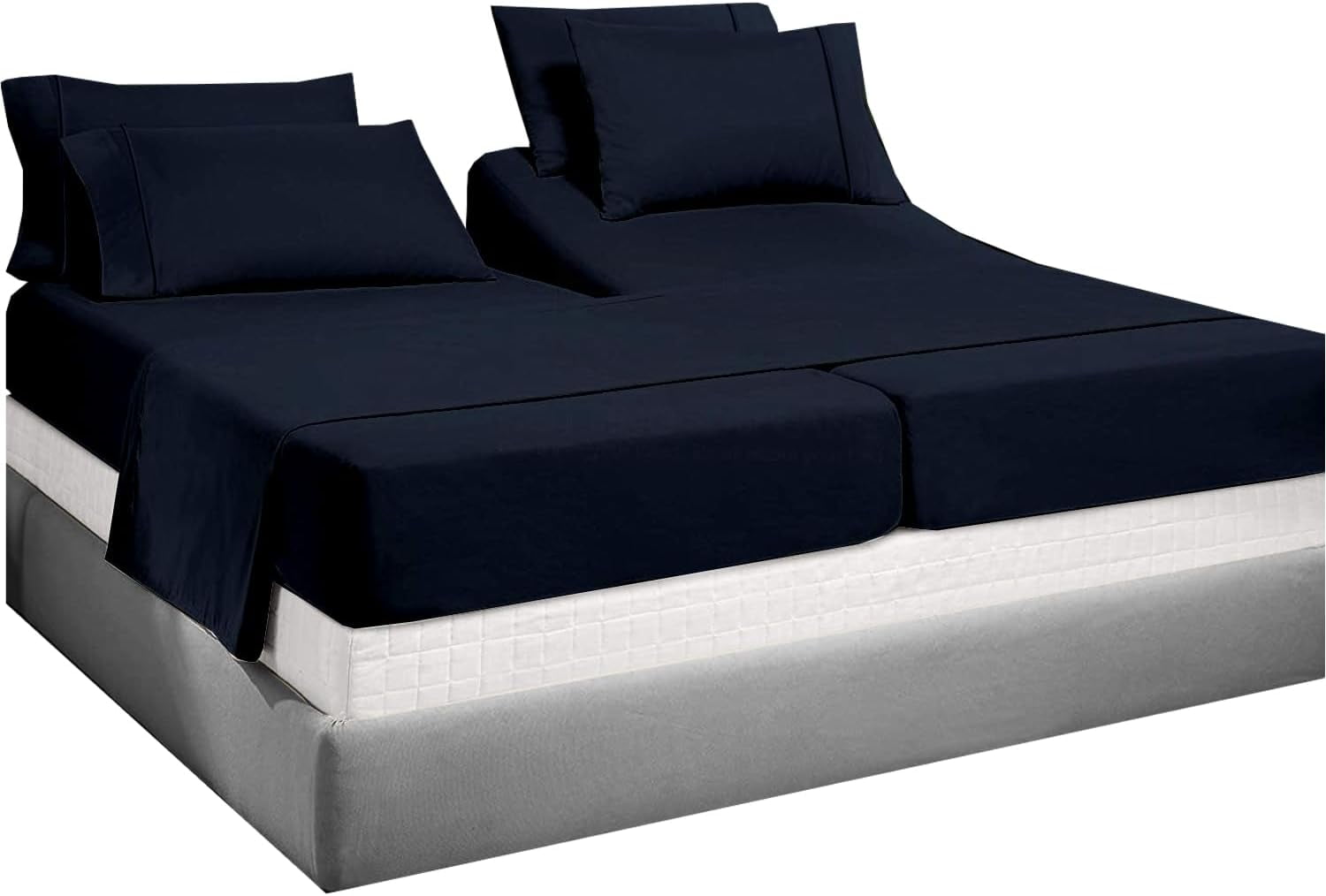 Tencel Split Cal King Sheet Sets for Adjustable Bed 100 Eucalyptus