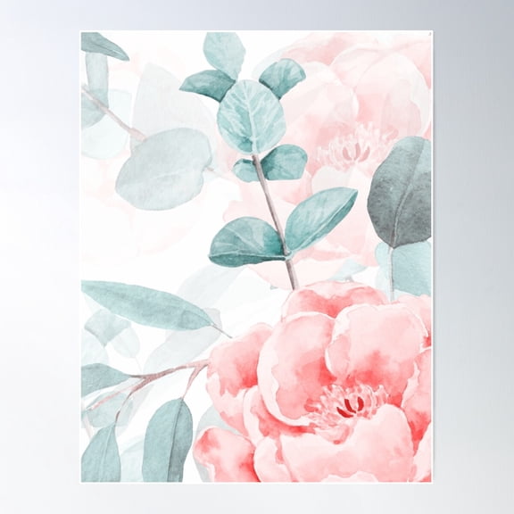 Tender Blush Roses Poster Wall Art, Modern Wall Decor For Living Room Bedroom, 16x24 UNFRAMED