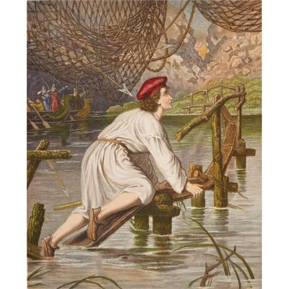 Tender Conscience Crossing The Bridge From The Book The Pilgrims Progress by John Bunyan From Late 19th Century Edit 2 Poster Print - Large - 26 x 32