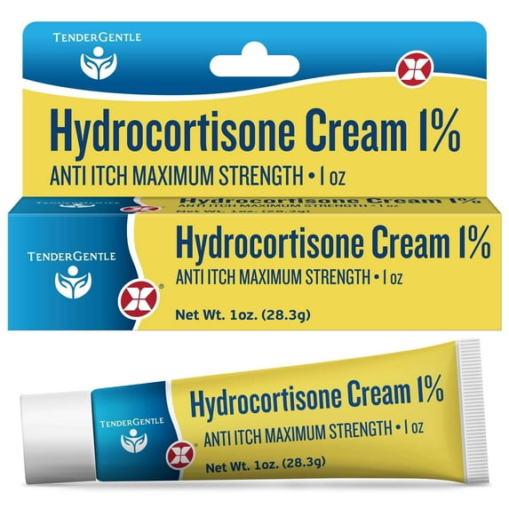 Tender Gentle 1% Hydrocortisone Cream Maximum Strength - 1 oz - Anti Itch Cream, Clean Ingridients, - For Eczema, and More