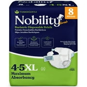 Tender Gentle 4XL 5XL Adult Diapers for Women and Men - 8 Bariatric Disposable Briefs with Tabs and Stretchable Side Panels - 100% Breathable with Maximum Absorbency, XXXXL / XXXXXL