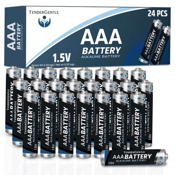 Tender Gentle AAA Batteries 24 Pack - Alkaline Triple a Batteries, Long Lasting, 10 Year Shelf Life