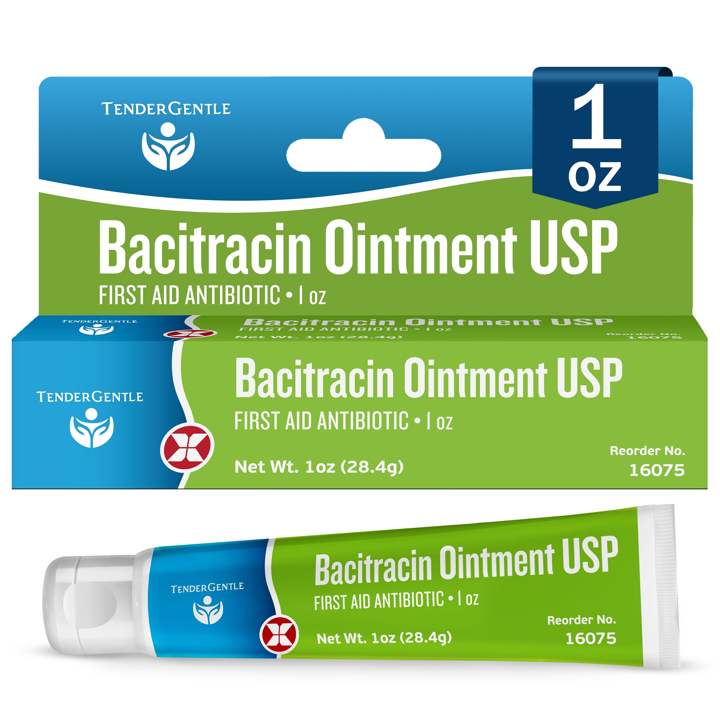 Tender Gentle Bacitracin Antibiotic Ointment USP - 1 oz Topical Antibiotic First Aid Ointment - for Minor Cuts, Scrapes, and Burns