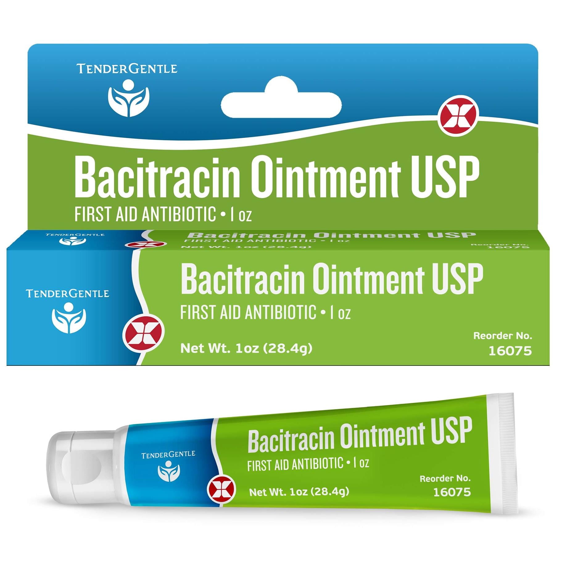 Tender Gentle Bacitracin Antibiotic Ointment USP - 1 oz Topical Antibiotic First Aid Ointment - for Minor Cuts, Scrapes, and Burns