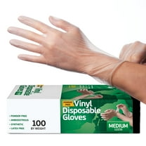 Tender Gentle Disposable Vinyl Gloves 100 ct. - Medium - Clear - Latex Free - Food Safe Gloves