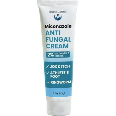 Tender Gentle Miconazole Antifungal Cream for Skin - 4 oz - Miconazole Nitrate for Jock Itch, Athlete's Foot, Itching, and Ringworm