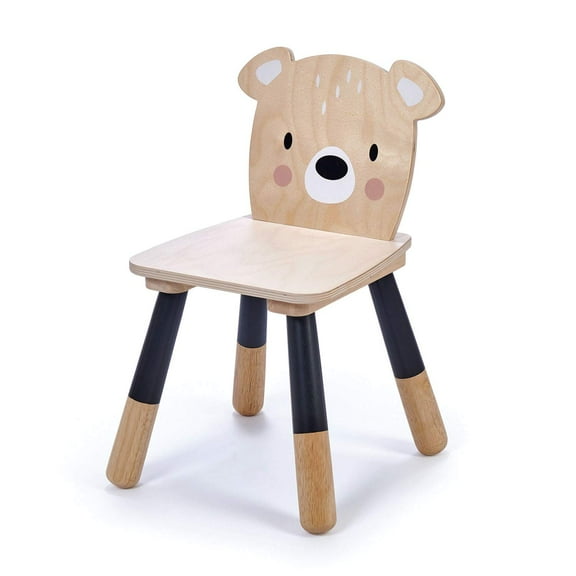 Tender Leaf Toys - Forest Table and Chairs Collections - Adorable Kids Size Art Play Game Table and Chairs - Made with Premium Materials and Craftsmanship for Children 3+ (Forest Bear Chair)
