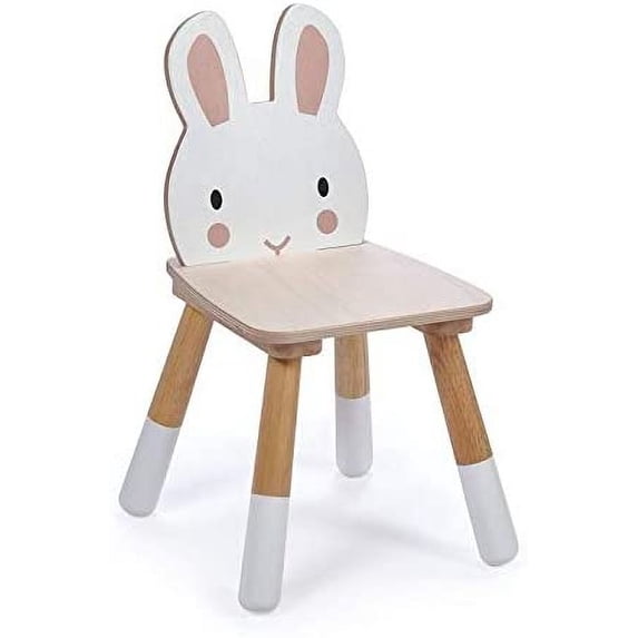 Tender Leaf Toys - Forest Table and Chairs Collections - Adorable Kids Size Art Play Game Table and Chairs - Made with Premium Materials and Craftsmanship for Children 3+ (Forest Rabbit Chair)
