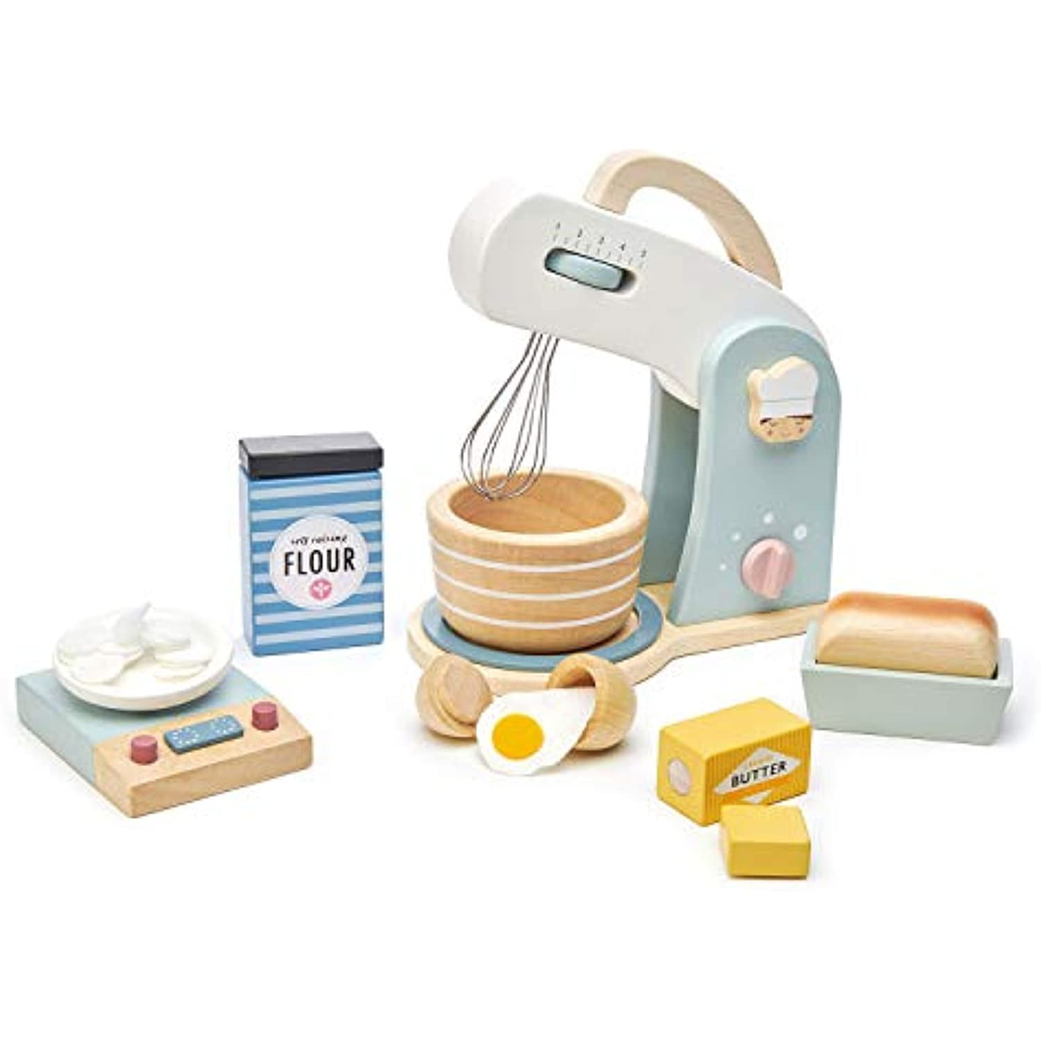 Tender Leaf Toys Mini Chef Home Baking Set 27 Pc Wooden Baker's Mixing Set Classic Toy for