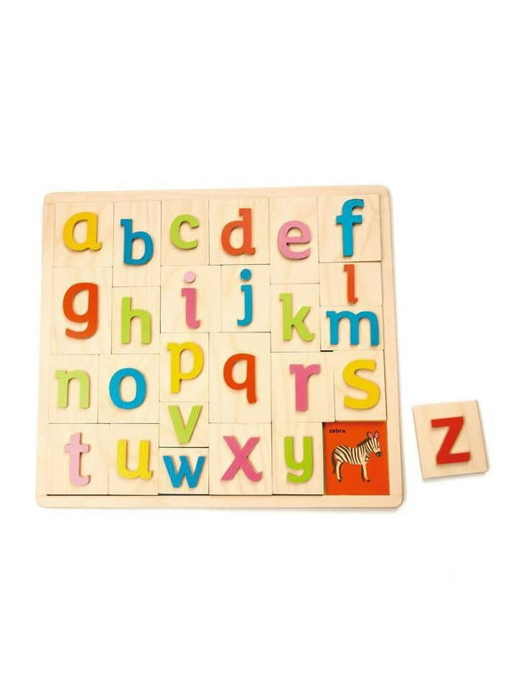 Tender Leaf Toys Wooden Alphabet Pictures - Colorful Animals Display, Engaging Preschoolers, - Language Building Tool, 18m+