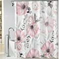 thumbnail image 1 of Tender Pink Floral Shower Curtain, Watercolor Flowers Bathroom Shower Curtain, Fabric Waterproof Shower Curtain with 12 Hooks, 72 x 72 Inch, 1 of 6