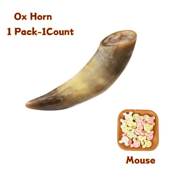 Tender Touch All-Natural Ox Horn for Dogs, A Whole and Hearty Single Ingredient Chew for Dental Care and Hours of Entertainment, 1-Count