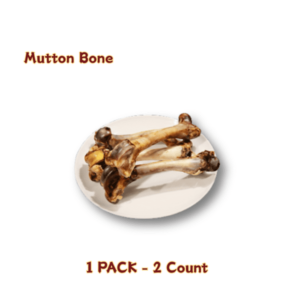 Tender Touch All-Natural Slow-Roasted Mutton Bones for Dogs, A Meaty and Wholesome Single Ingredient Chew for Dental Health, 2 Count