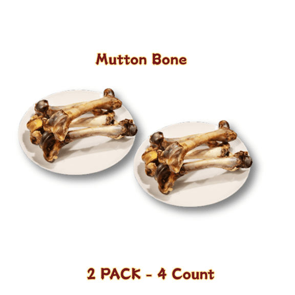 Tender Touch All-Natural Slow-Roasted Mutton Bones for Dogs, A Meaty and Wholesome Single Ingredient Chew for Dental Health, 4 Count