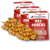 Tender Touch Chicken Wrapped Okra Dog Treats, Healthy Chews with Real Chicken and Vegetables, High-Protein & Grain-Free Snack, 2.65 Pound