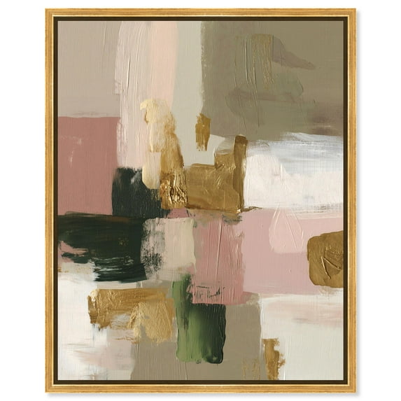 Tender Touch II Canvas Print Neutral Abstract Art by Art Remedy, Gold Frame, 16 x 20