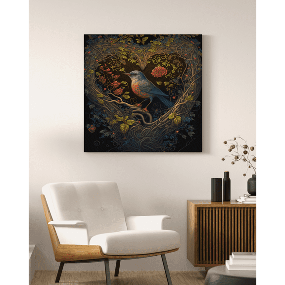 Tender Tweets - Birds of Love Canvas Wall Art