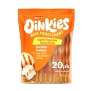 Hartz Oinkies Tender Twists, Real Meaty Dog Chews with 100% Real Chicken Breast, 7.4 oz Bag, 20ct