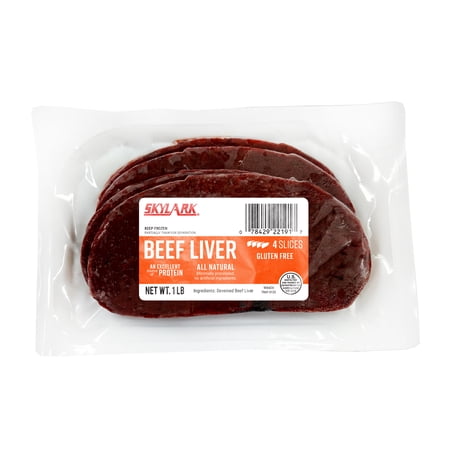 Skylark Frozen Beef Liver 4 Slices, 1 lb
