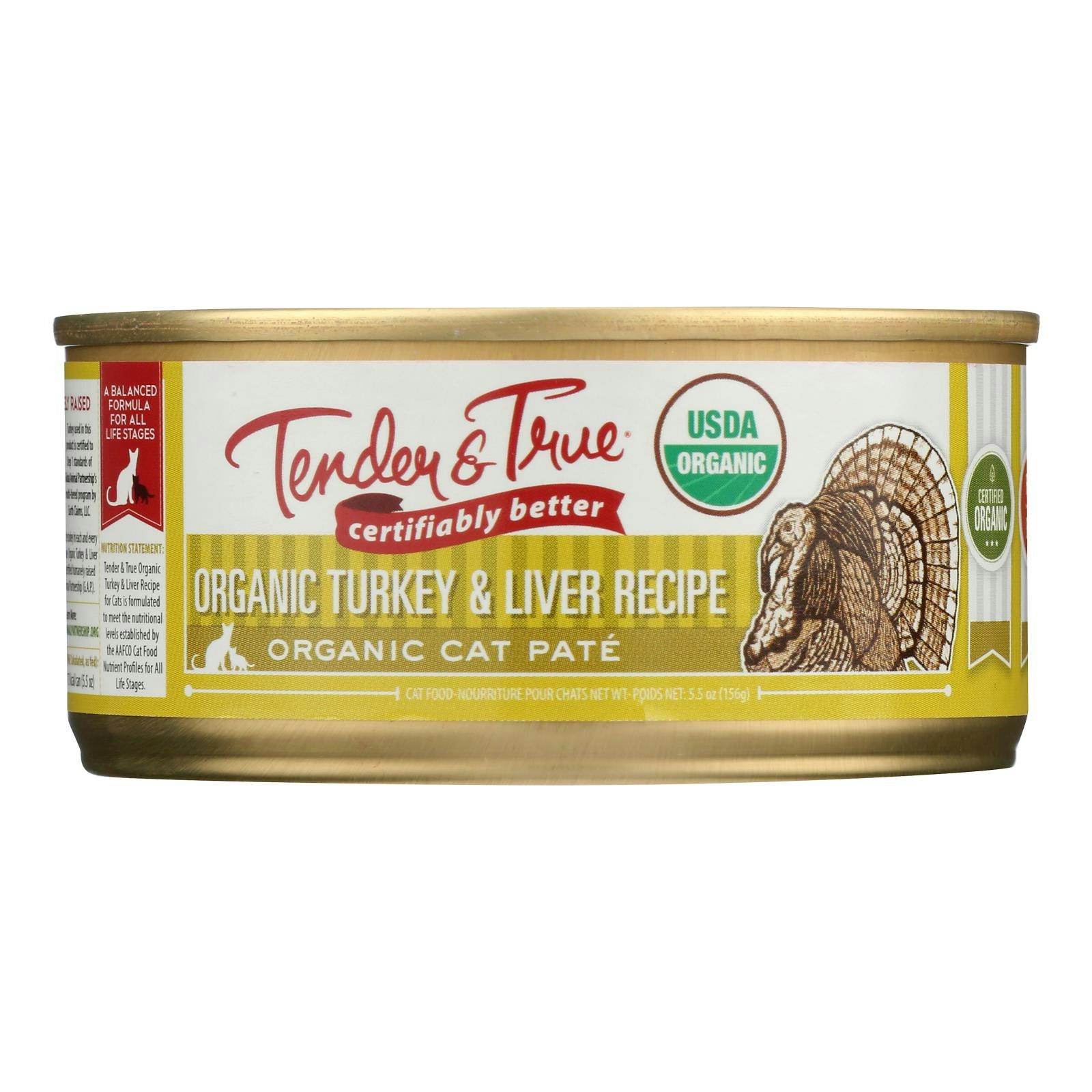 Tender and True Wet Cat Food Turkey Liver Organic 5.5 oz (Pack Of 24