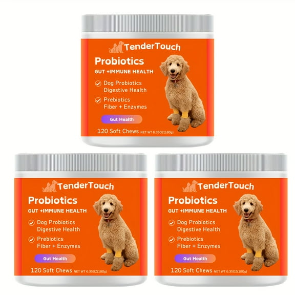 TenderTouch Probiotics for Dogs, Dog Probiotics for Digestive Support, Digestive Enzymes Promotes Gut Health, Immunity Health, Prebiotics and Probiotics, Supplement Soft Chew