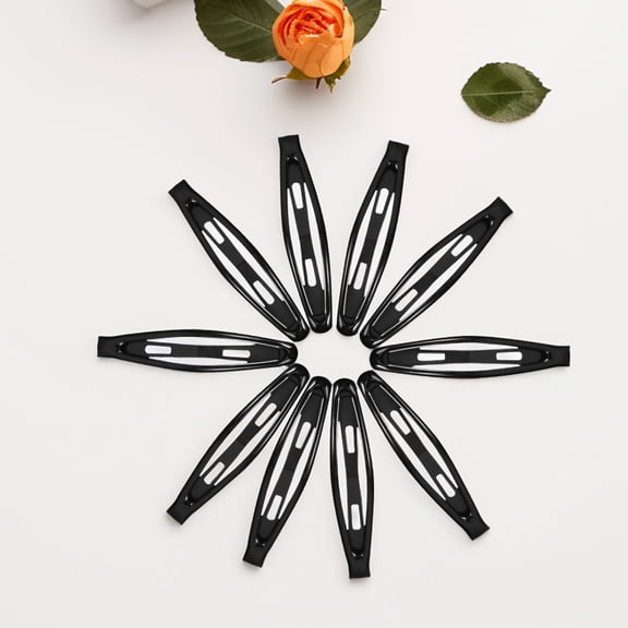 UPKOCH 10pcs Black Hair Clips Kids Design Barrettes Girls Metal Snap Hairpins